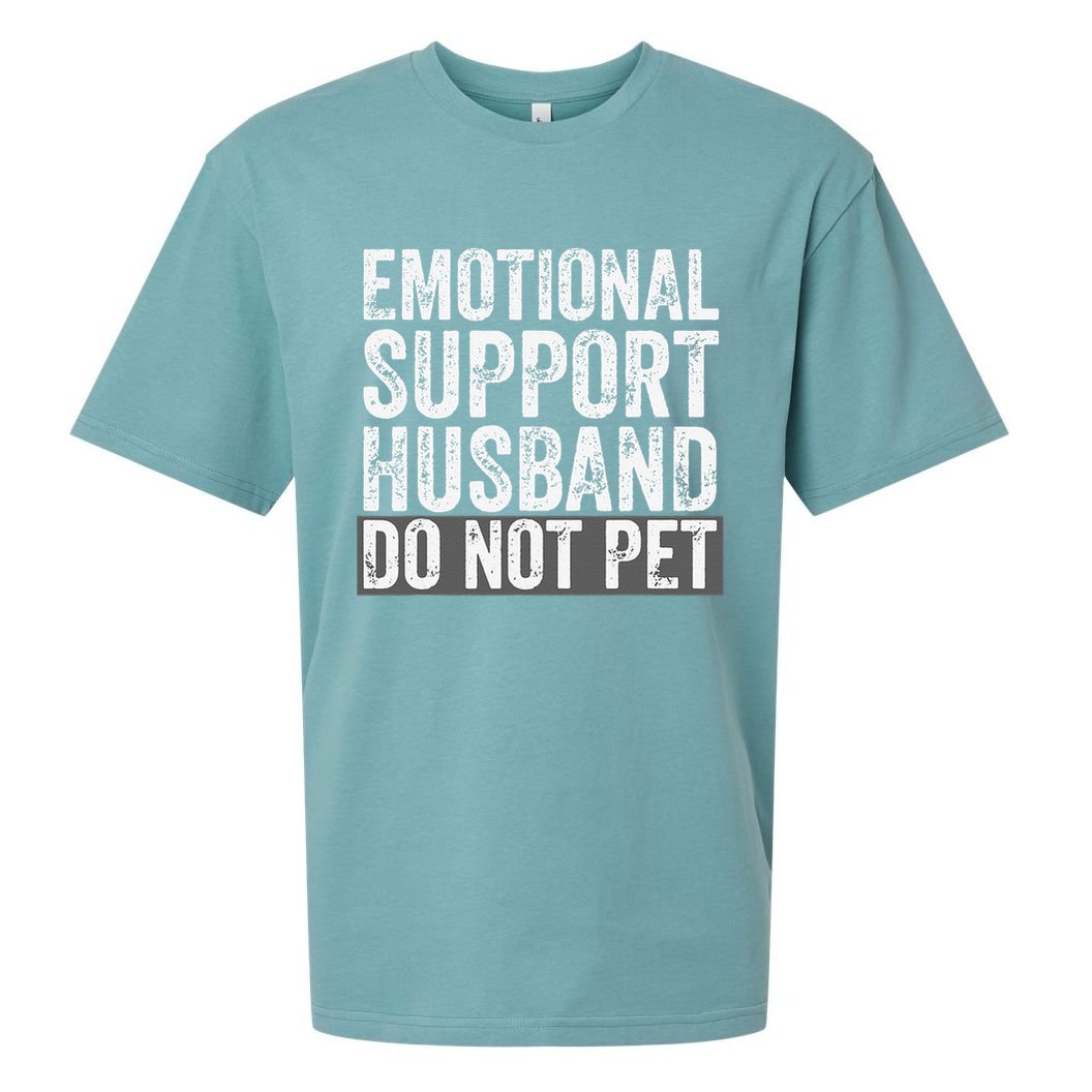 Funny Do Not Pet Emotional Support Husband Sueded Cloud Jersey T-Shirt