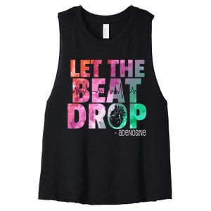 Funny Doctor Nurse Let The Beat Drop Adenosine Women's Racerback Cropped Tank