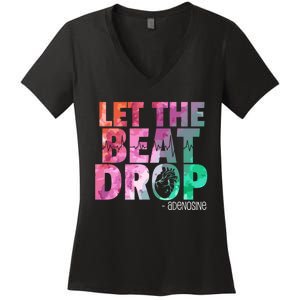 Funny Doctor Nurse Let The Beat Drop Adenosine Women's V-Neck T-Shirt