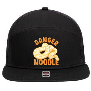 Funny Danger Noodle Snake Boy Snakes Meme Ball Python 7 Panel Mesh Trucker Snapback Hat