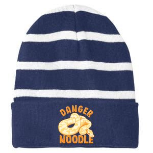 Funny Danger Noodle Snake Boy Snakes Meme Ball Python Striped Beanie with Solid Band