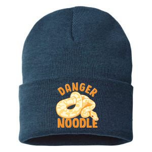 Funny Danger Noodle Snake Boy Snakes Meme Ball Python Sustainable Knit Beanie