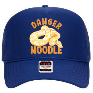 Funny Danger Noodle Snake Boy Snakes Meme Ball Python High Crown Mesh Back Trucker Hat