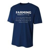 Farming Definition Noun Gift Funny Farmer Gift Performance Sprint T-Shirt