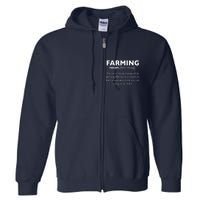 Farming Definition Noun Gift Funny Farmer Gift Full Zip Hoodie