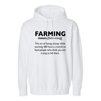 Farming Definition Noun Gift Funny Farmer Gift Garment-Dyed Fleece Hoodie