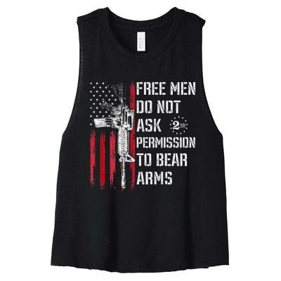 Free Do Not Ask Permission To Bear Arms Women's Racerback Cropped Tank