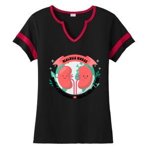 Funny Dialysis Nurse Cute Ney Nurse For Mom Gift Ladies Halftime Notch Neck Tee