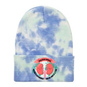 Funny Dialysis Nurse Cute Ney Nurse For Mom Gift Tie Dye 12in Knit Beanie