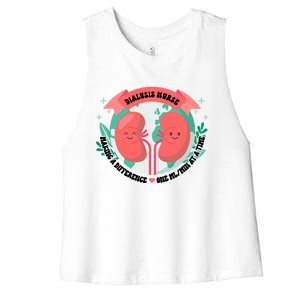 Funny Dialysis Nurse Cute Ney Nurse For Mom Gift Women's Racerback Cropped Tank