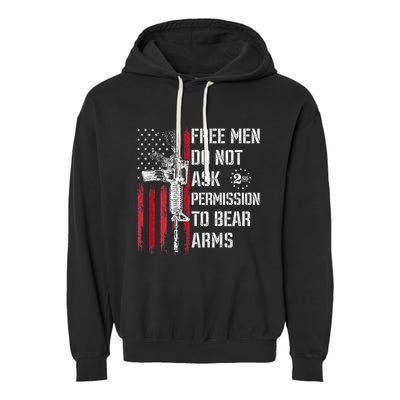 Free Do Not Ask Permission To Bear Arms Pro 2a Garment-Dyed Fleece Hoodie