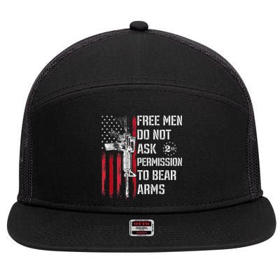 Free Do Not Ask Permission To Bear Arms Pro 2a 7 Panel Mesh Trucker Snapback Hat