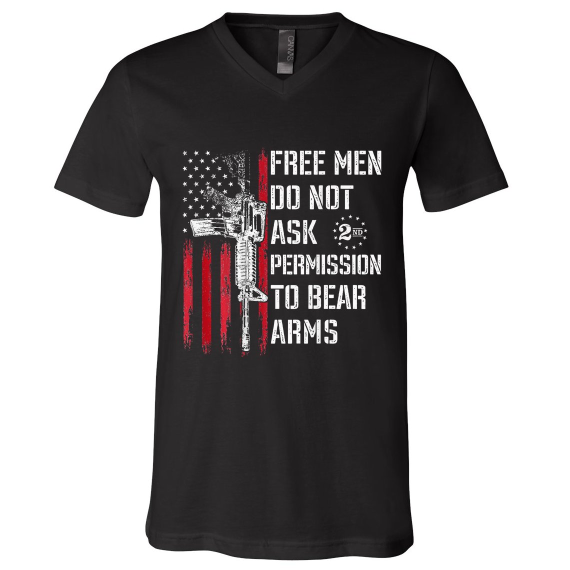 Free Do Not Ask Permission To Bear Arms Pro 2a V-Neck T-Shirt