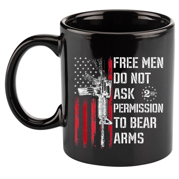 Free Do Not Ask Permission To Bear Arms Pro 2a 11oz C Handle Ceramic Mug