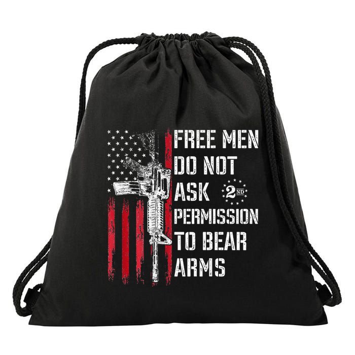 Free Do Not Ask Permission To Bear Arms Pro 2a Drawstring Bag