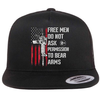 Free Do Not Ask Permission To Bear Arms Pro 2a Flat Bill Trucker Hat