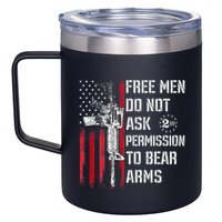 Free Do Not Ask Permission To Bear Arms Pro 2a 12oz Stainless Steel Coffee Mug