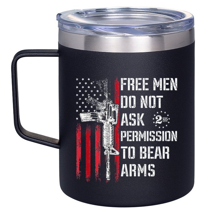 Free Do Not Ask Permission To Bear Arms Pro 2a 12oz Stainless Steel Coffee Mug