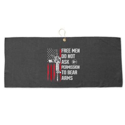 Free Do Not Ask Permission To Bear Arms Pro 2a Large Microfiber Waffle Golf Towel