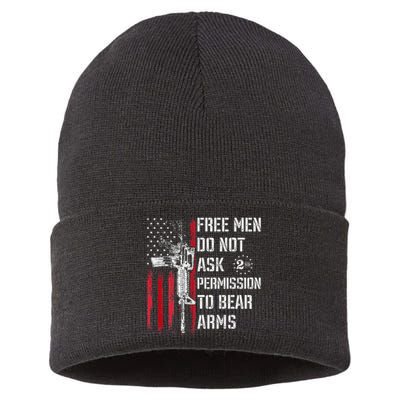 Free Do Not Ask Permission To Bear Arms Pro 2a Sustainable Knit Beanie