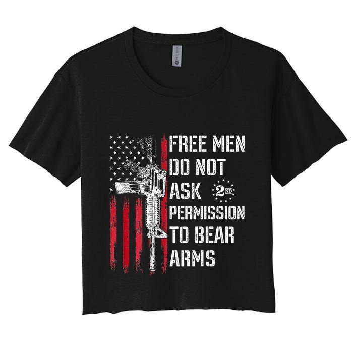 Free Do Not Ask Permission To Bear Arms Pro 2a Women's Crop Top Tee