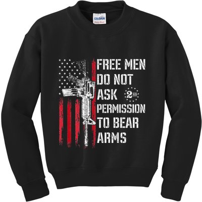 Free Do Not Ask Permission To Bear Arms Pro 2a Kids Sweatshirt