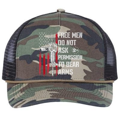 Free Do Not Ask Permission To Bear Arms Pro 2a Retro Rope Trucker Hat Cap