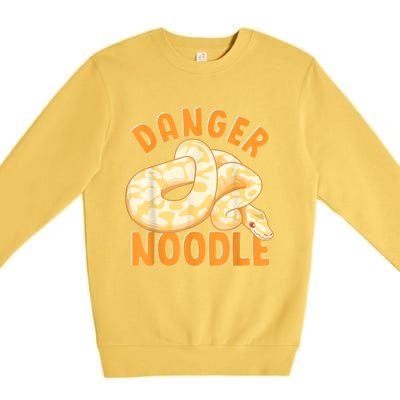 Funny Danger Noodle Snake Boy Snakes Meme Ball Python Premium Crewneck Sweatshirt