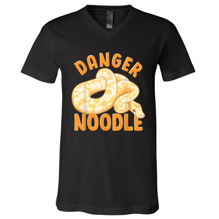 Funny Danger Noodle Snake Boy Snakes Meme Ball Python V-Neck T-Shirt