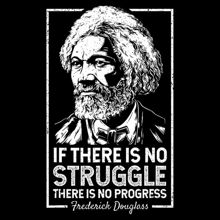 Frederick Douglas No Struggle Progress Black History Button