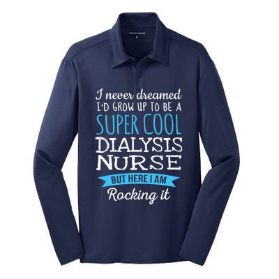 Funny Dialysis Nurse Design Appreciation Gifts Silk Touch Performance Long Sleeve Polo