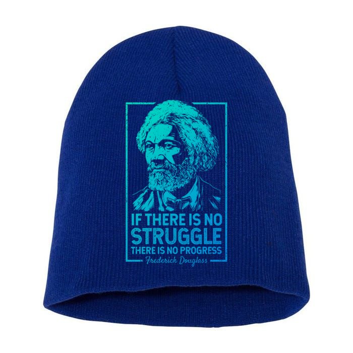 Frederick Douglas No Struggle Progress Black History Gift Short Acrylic Beanie