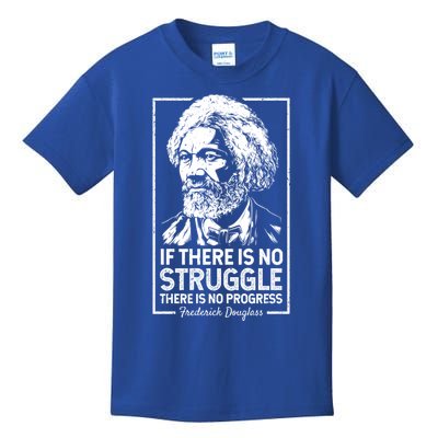 Frederick Douglas No Struggle Progress Black History Gift Kids T-Shirt