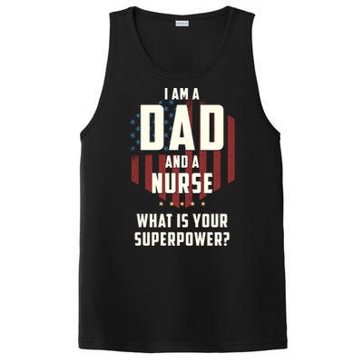 Funny Dad Nurse Superpower Fathers Day Gift PosiCharge Competitor Tank