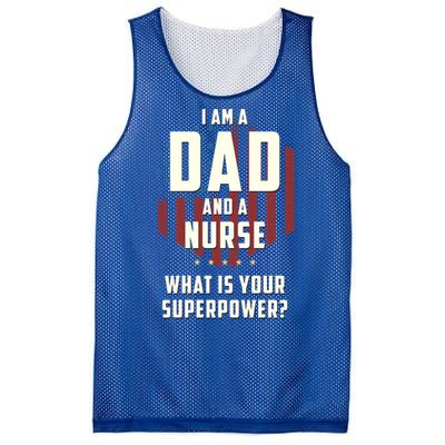 Funny Dad Nurse Superpower Fathers Day Gift Mesh Reversible Basketball Jersey Tank