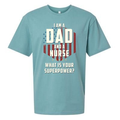 Funny Dad Nurse Superpower Fathers Day Gift Sueded Cloud Jersey T-Shirt