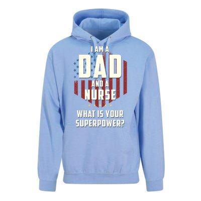 Funny Dad Nurse Superpower Fathers Day Gift Unisex Surf Hoodie