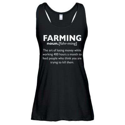 Farming Definition Noun Gift Funny Farmer Ladies Essential Flowy Tank