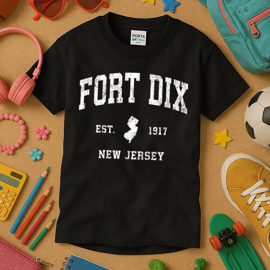 Fort Dix New Jersey Nj Vintage Athletic Kids T-Shirt