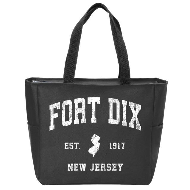 Fort Dix New Jersey Nj Vintage Athletic Zip Tote Bag