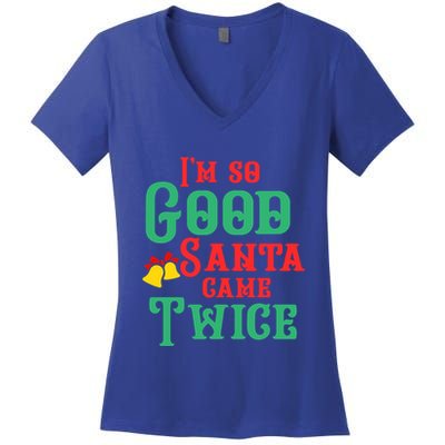 Funny Dirty Naughty Inappropriate Christmas Adult Sexy Xmas Meaningful Gift Women's V-Neck T-Shirt