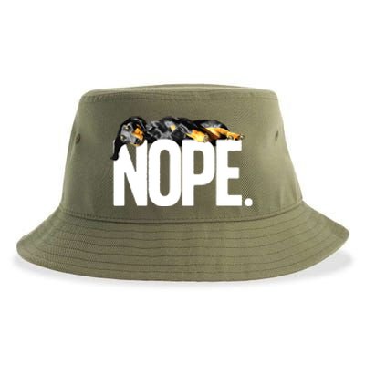 Funny Dachshund Nope Weiner Lovers Gift Sustainable Bucket Hat