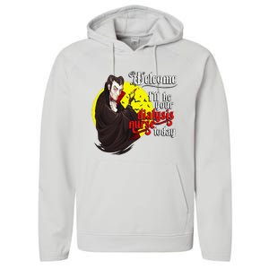 Funny Dialysis Nurse A Vampire Dialysis Nurse Performance Fleece Hoodie