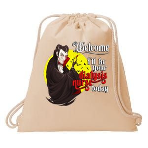 Funny Dialysis Nurse A Vampire Dialysis Nurse Drawstring Bag