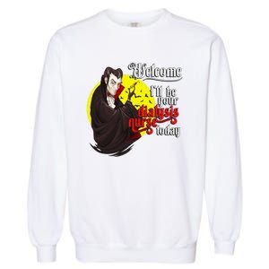 Funny Dialysis Nurse A Vampire Dialysis Nurse Garment-Dyed Sweatshirt