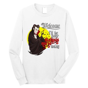 Funny Dialysis Nurse A Vampire Dialysis Nurse Long Sleeve Shirt