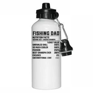 Fishing Dad Nutrition Facts Funny Bass Fish Dad Gift Aluminum Water Bottle