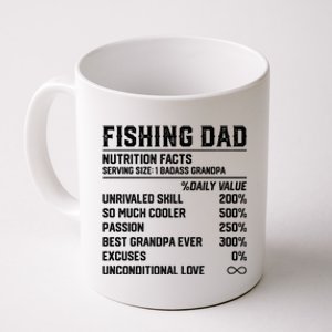 Fishing Dad Nutrition Facts Funny Bass Fish Dad Gift Coffee Mug