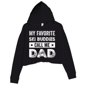 Fathers Day Novelty For Funny Ski Dad Gift Crop Fleece Hoodie