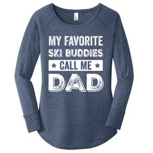 Fathers Day Novelty For Funny Ski Dad Gift Women's Perfect Tri Tunic Long Sleeve Shirt